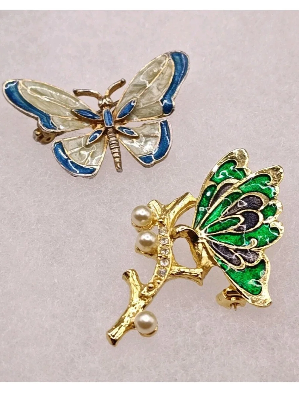 Vintage Closinne Enamel Butterfly Brooch 4 Whimisical Garden Fairy Cottage Boho